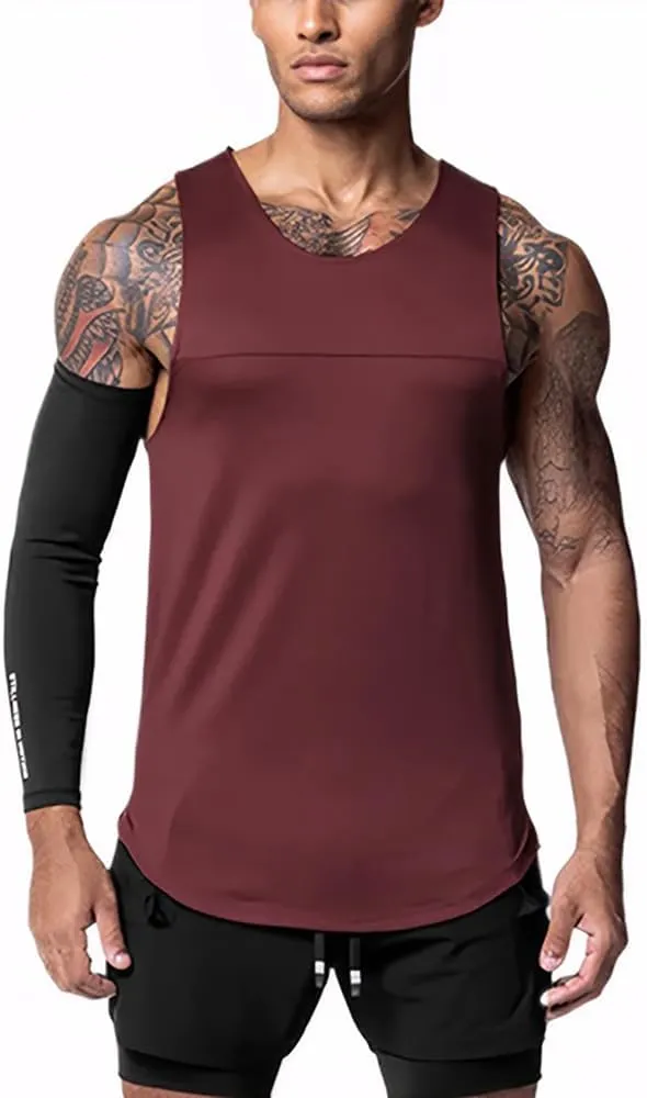 Men's Muscle Shirts Sleeveless Quick Dry Tank Tops A-Back Vests for Men