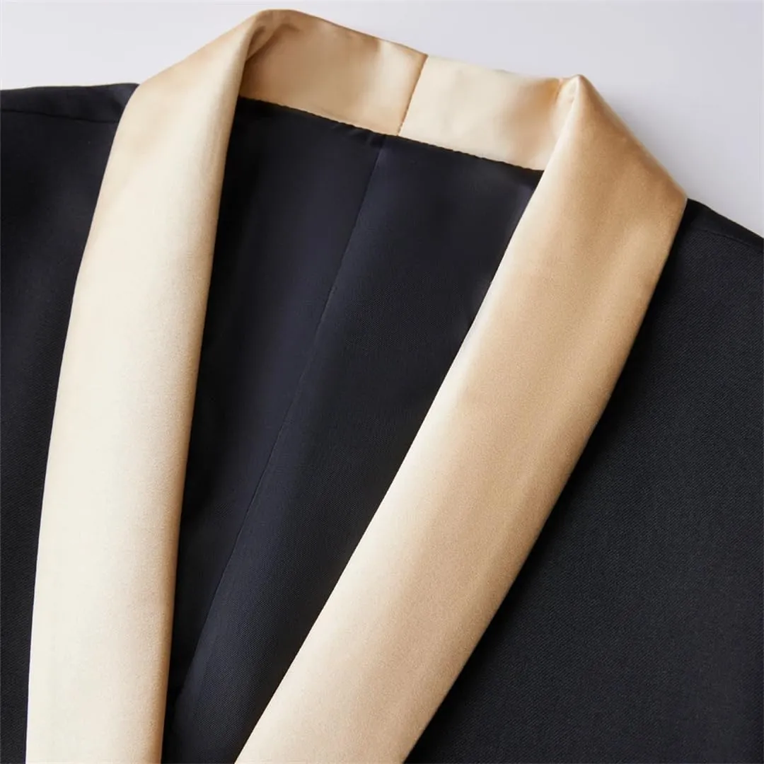 Men's Notch Lapel Suits Groom Tuxedos Bridegroom Wedding Dinner Suits 3PCS (Jacket Pants Vest)