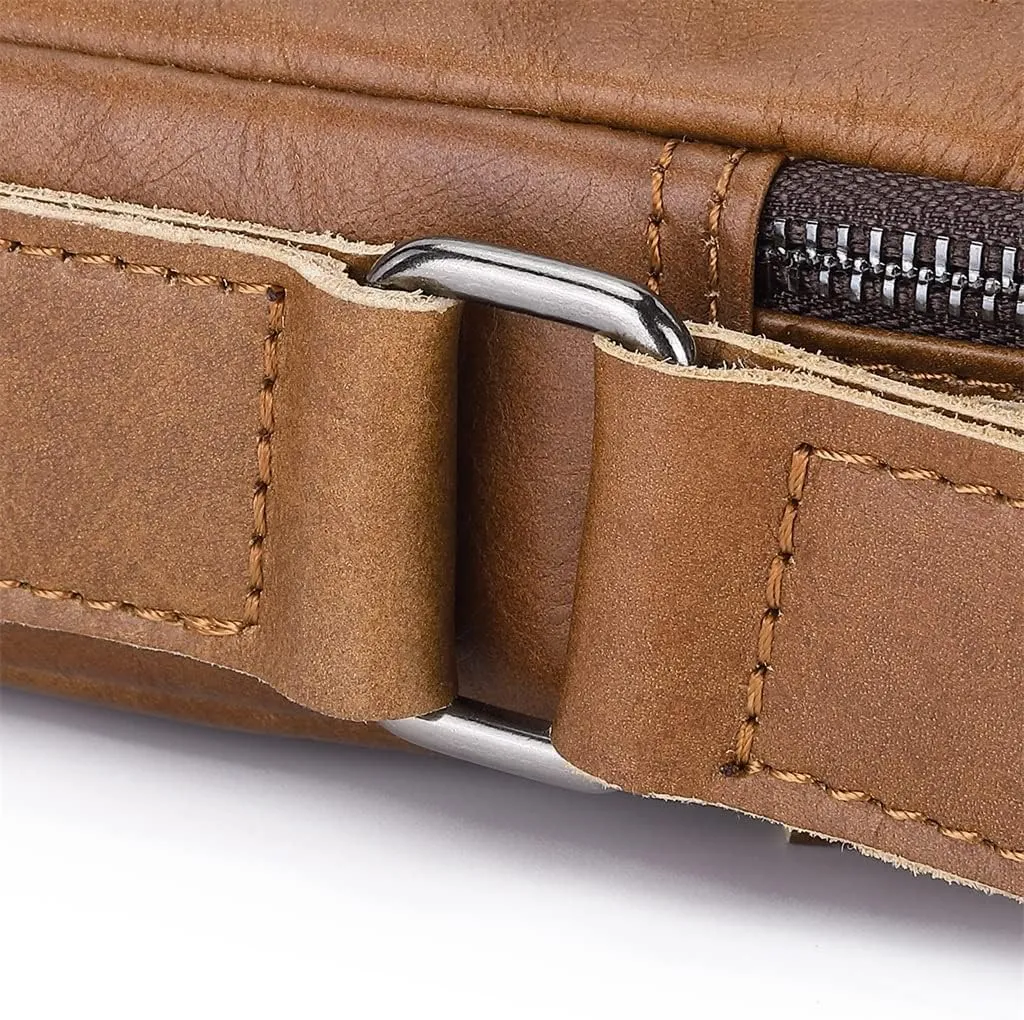 Men's Real Leather Bao Top Layer Leather Wear-resistant Casual Multi-male Crossbody Bag Single Shoulder Bag