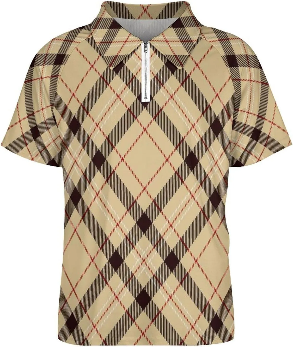 Men's Short Sleeve Casual Polo Shirt Summer Zip Polo Tracksuit for Men S-3XL