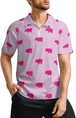 Men's Short Sleeve Casual Polo Shirt Summer Zip Polo Tracksuit for Men S-3XL