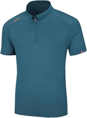 Men's Short Sleeves Quarter Zip Shirts Summer Quick Dry Sport T Shirt Plus Size Casual Tops