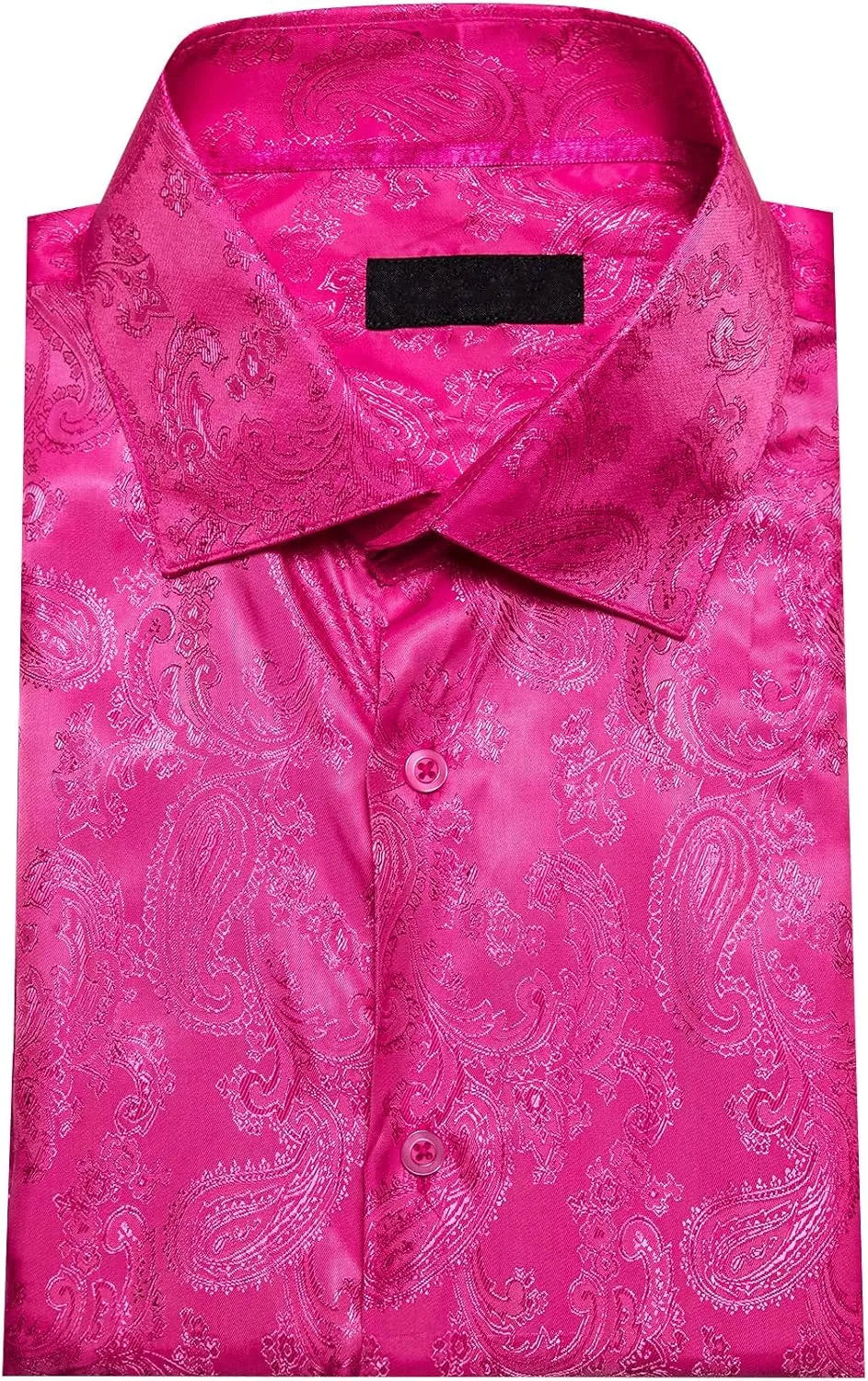 Men's Silk Shirt Paisley Floral Jacquard Short Sleeve Button Down Dress Shirts Formal Casual Wedding Party