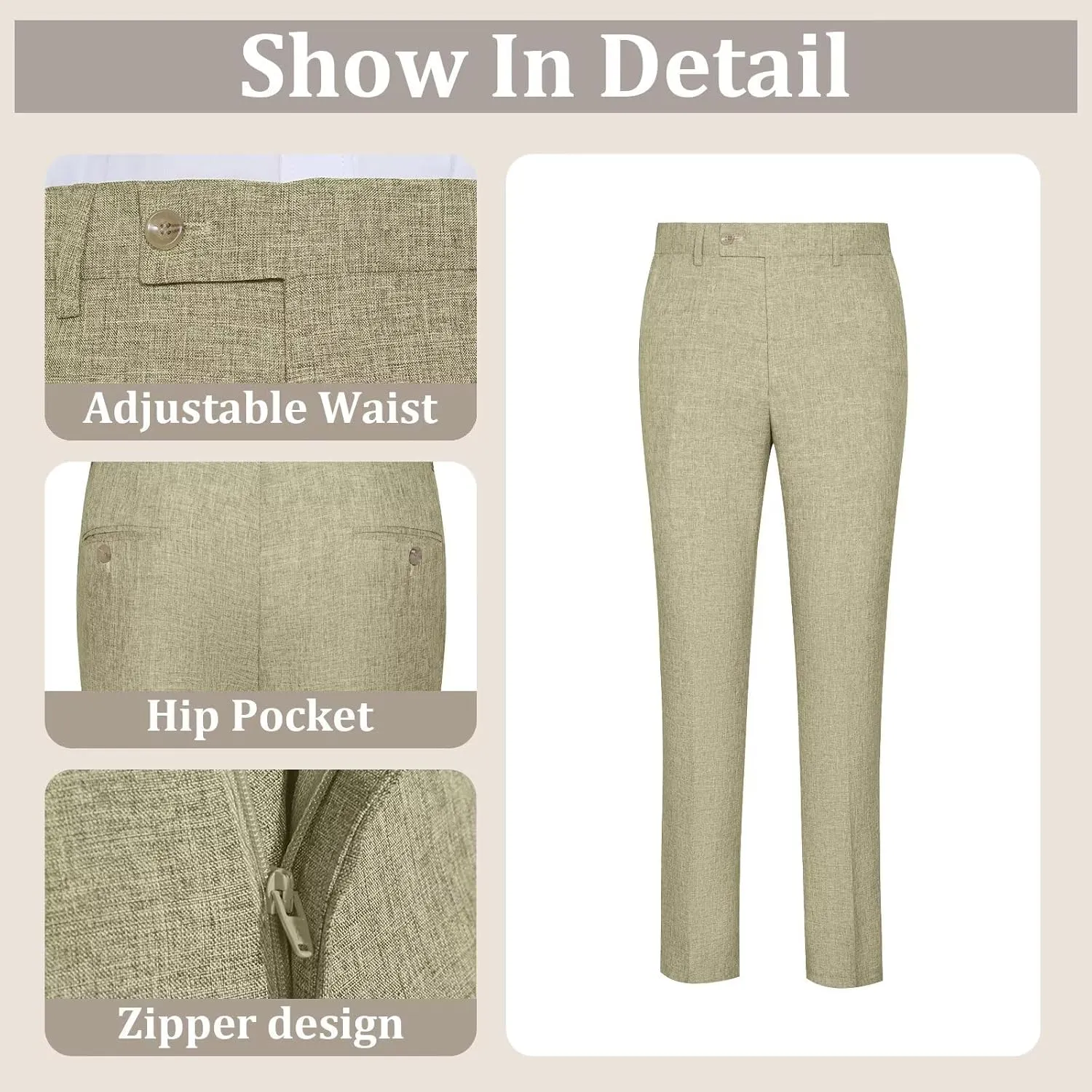 Mens Suits Classic Fit 2 Piece Lightweight Suit Set One Button Casual Jacket Blazer Pant for Men Wedding Bussiness