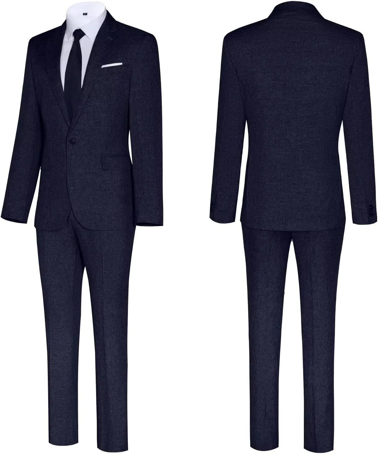 Mens Suits Classic Fit 2 Piece Lightweight Suit Set One Button Casual Jacket Blazer Pant for Men Wedding Bussiness