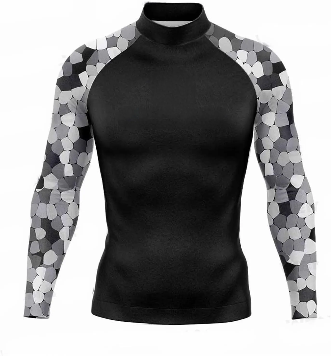Men's Sun Protection Swim Shirts Fishing Quick Dry Long Sleeve Round Neck Watersports Clothing for Surfing