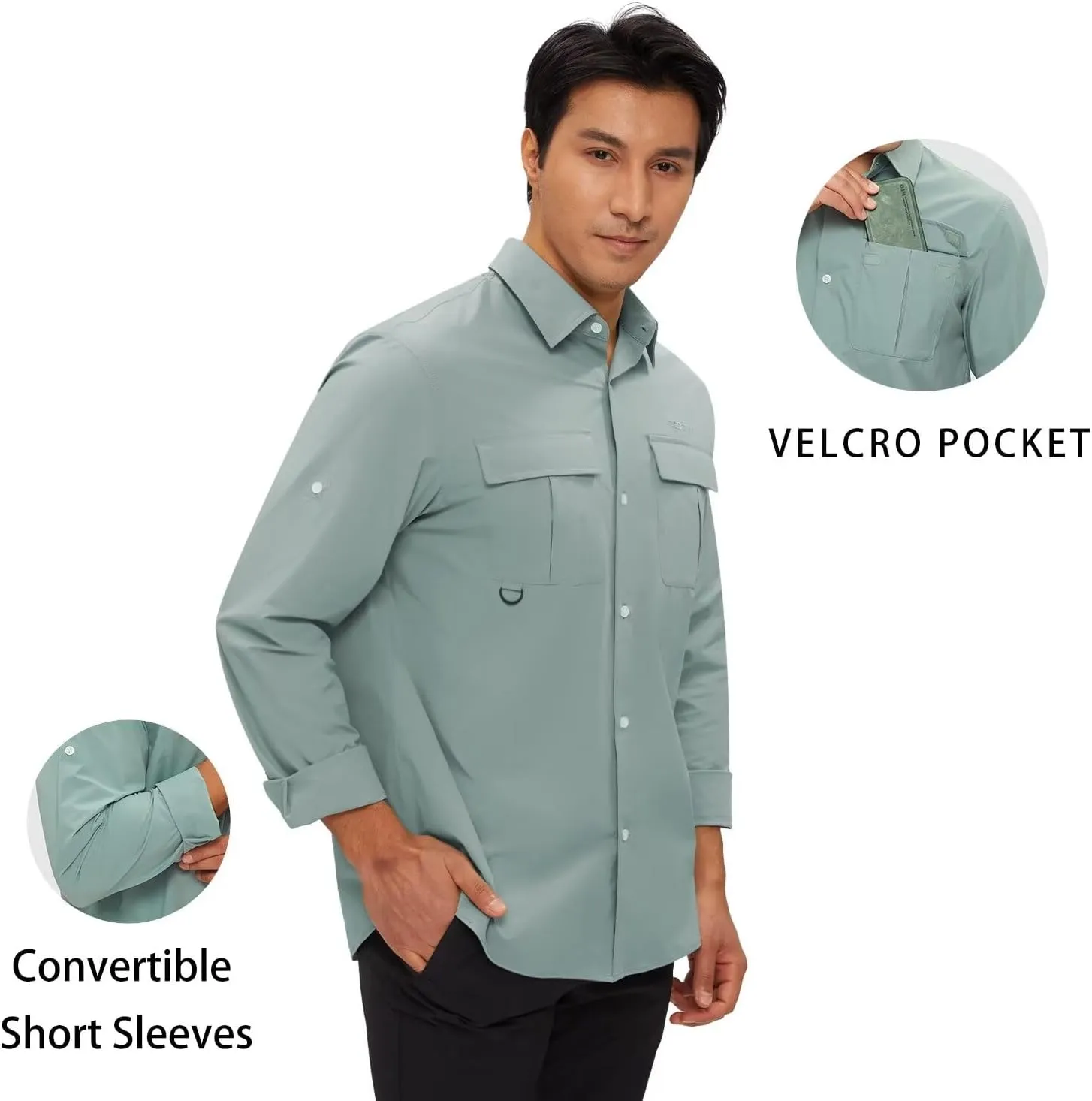 Men's Sun Shirts Long Sleeve UPF 50  UV Quick Dry Cooling Fishing Shirt Tactical Sun Protection Outdoor Hiking Gardening