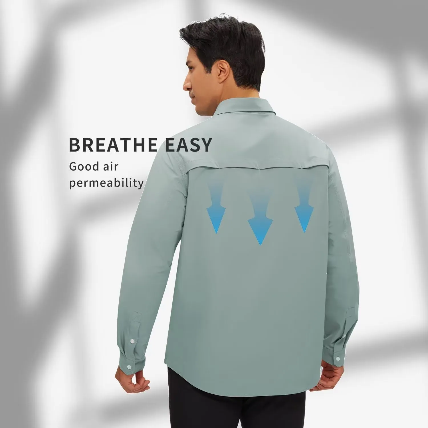 Men's Sun Shirts Long Sleeve UPF 50  UV Quick Dry Cooling Fishing Shirt Tactical Sun Protection Outdoor Hiking Gardening