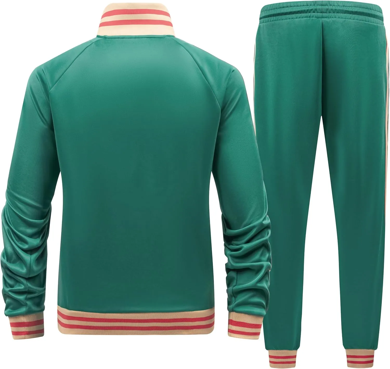 Mens Tracksuits 2 Piece Set Full Zip Velour Sweatsuit for Casual Training Outdoor - Available in Blue Khaki and Black