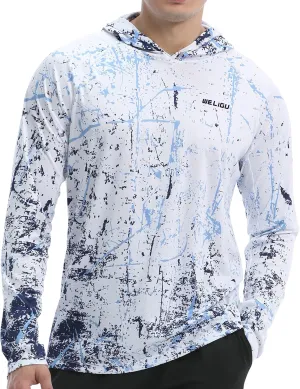Men's UPF 50  Sun Protection Hoodie Shirt Long Sleeve SPF Fishing Outdoor UV Hiking Lightweight Shirts