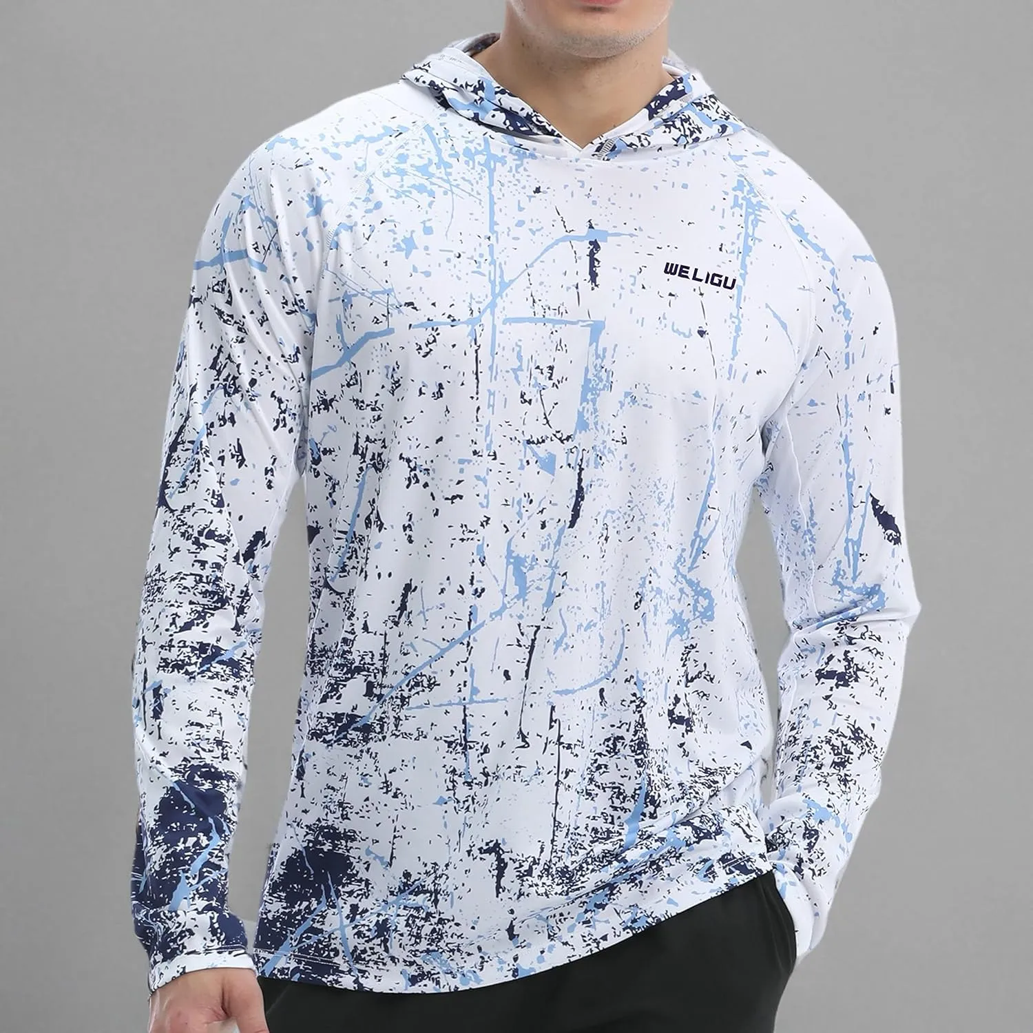 Men's UPF 50  Sun Protection Hoodie Shirt Long Sleeve SPF Fishing Outdoor UV Hiking Lightweight Shirts