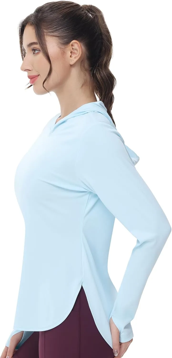 MIER Womens UPF 50  Sun Protection Hoodie Shirts SPF Long Sleeve Dry Fit Athletic Running Hiking Fishing UV T-Shirt Tops