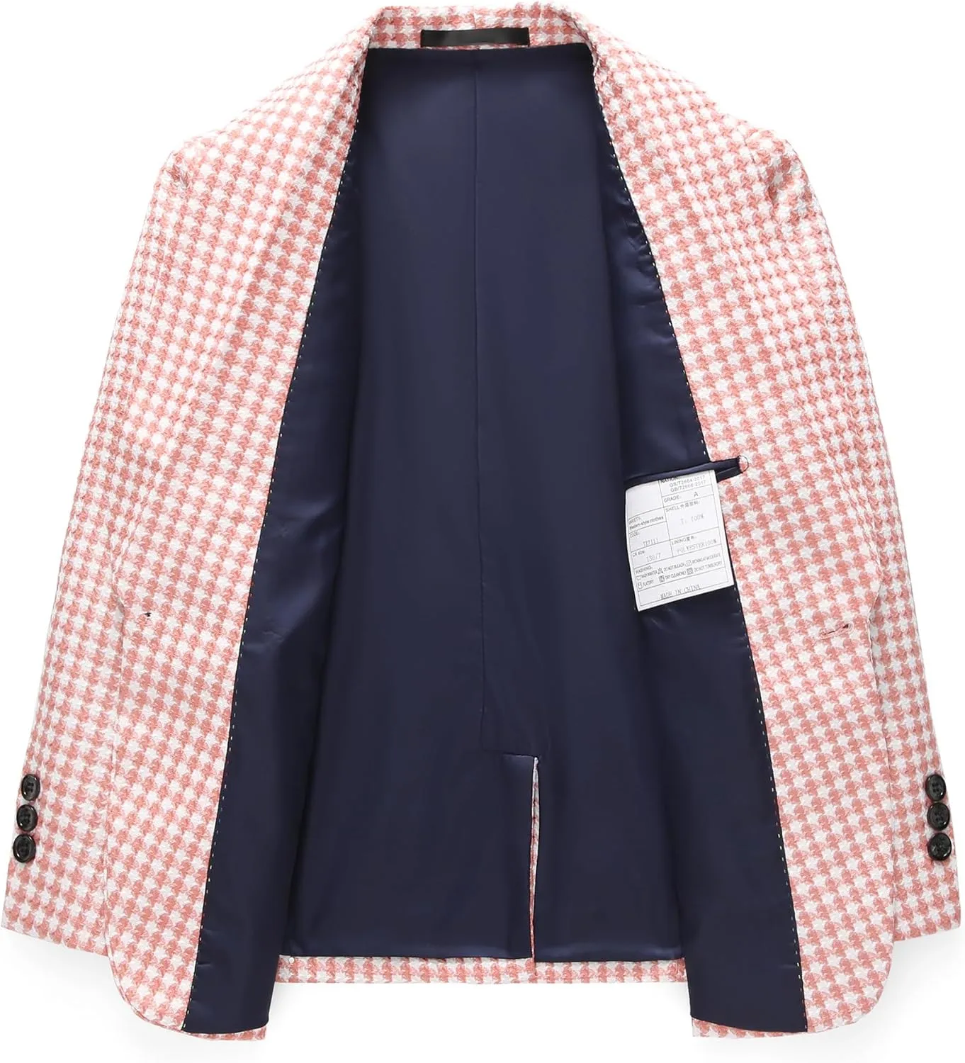 MOGU Boys 3-Piece Houndstooth Tuxedo Suit Set - Slim Fit Shawl Lapel Outfit Blazer Vest Pants Kids' Weddings Ring Bearer