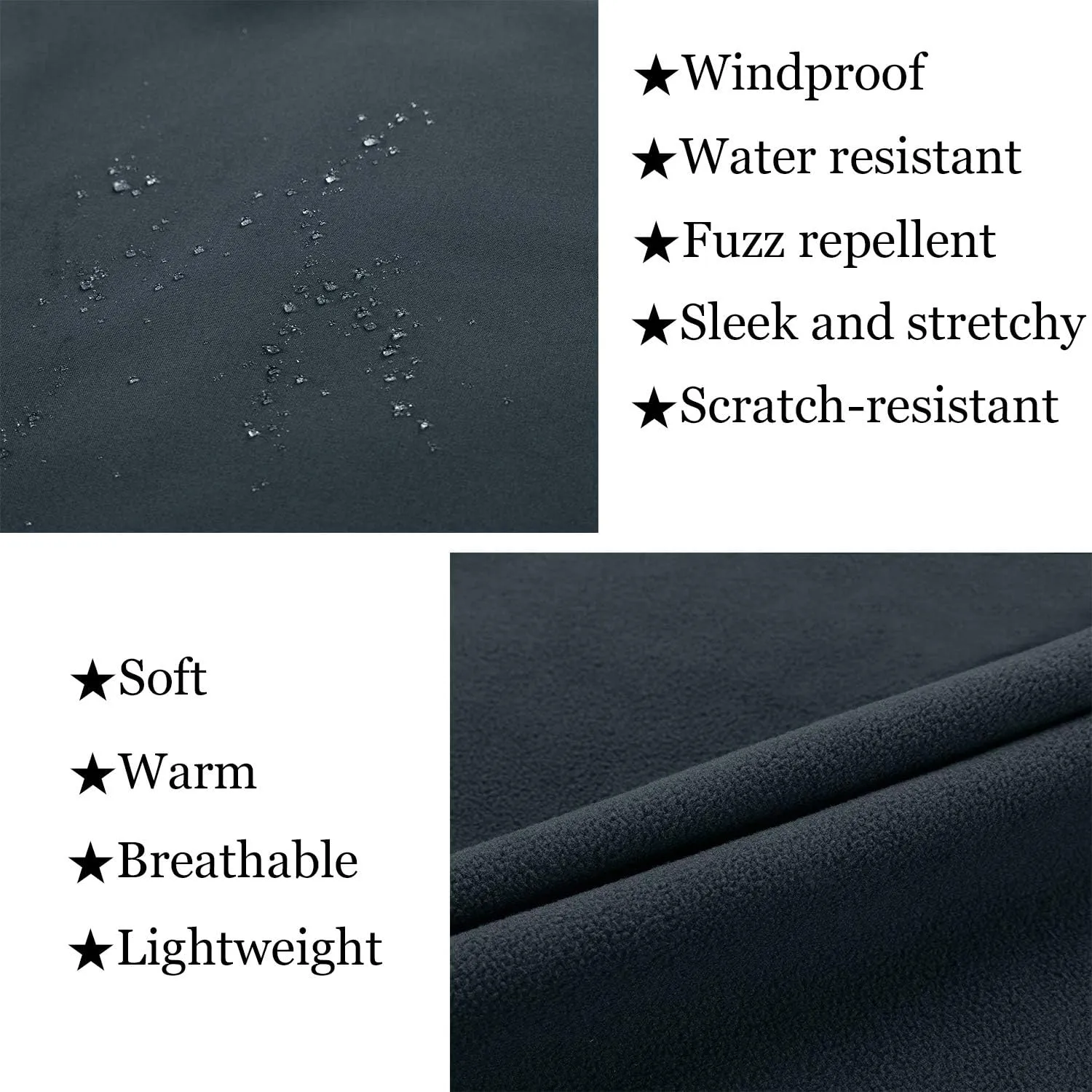 MOHEEN Men's Fleece Vest Outdoor Full Zip Softshell Sleeveless Jacket with Pockets