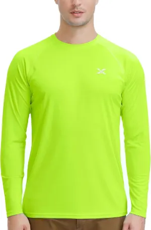 MOHEEN Men's Long Sleeve Rashguard UPF 50  Sun Shirts Quick Dry Hiking Fishing Swim T-Shirt M-3XL