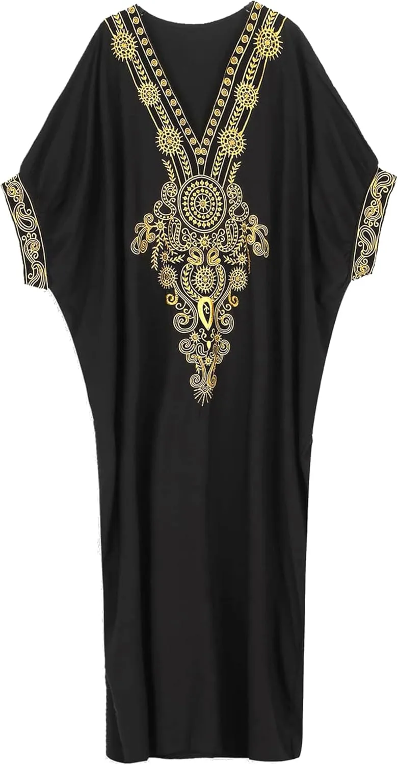 Moroccan Kaftan Dresses for Women Plus Size Caftans Loungewear Embroidered Beach Kaftan Cover up moomoo House Dress