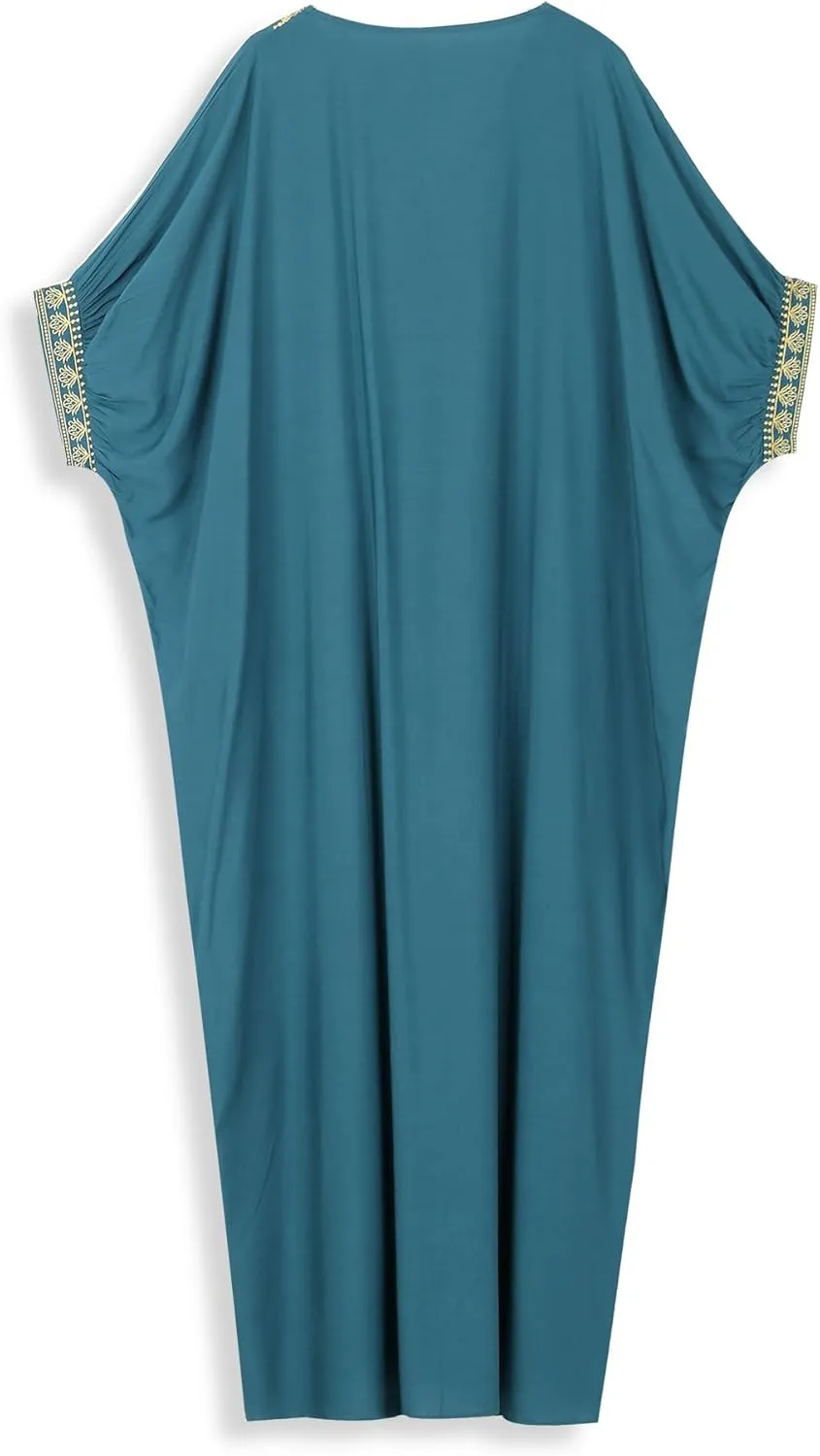 Moroccan Kaftan Dresses for Women Plus Size Caftans Loungewear Embroidered Beach Kaftan Cover up moomoo House Dress
