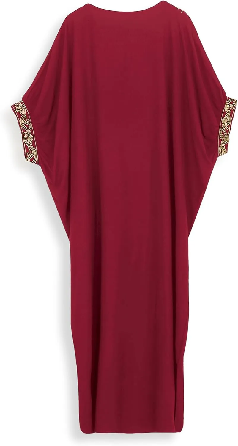 Moroccan Kaftan Dresses for Women Plus Size Caftans Loungewear Embroidered Beach Kaftan Cover up moomoo House Dress