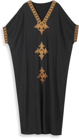 Moroccan Kaftan Dresses for Women Plus Size Caftans Loungewear Embroidered Beach Kaftan Cover up moomoo House Dress