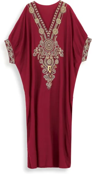Moroccan Kaftan Dresses for Women Plus Size Caftans Loungewear Embroidered Beach Kaftan Cover up moomoo House Dress