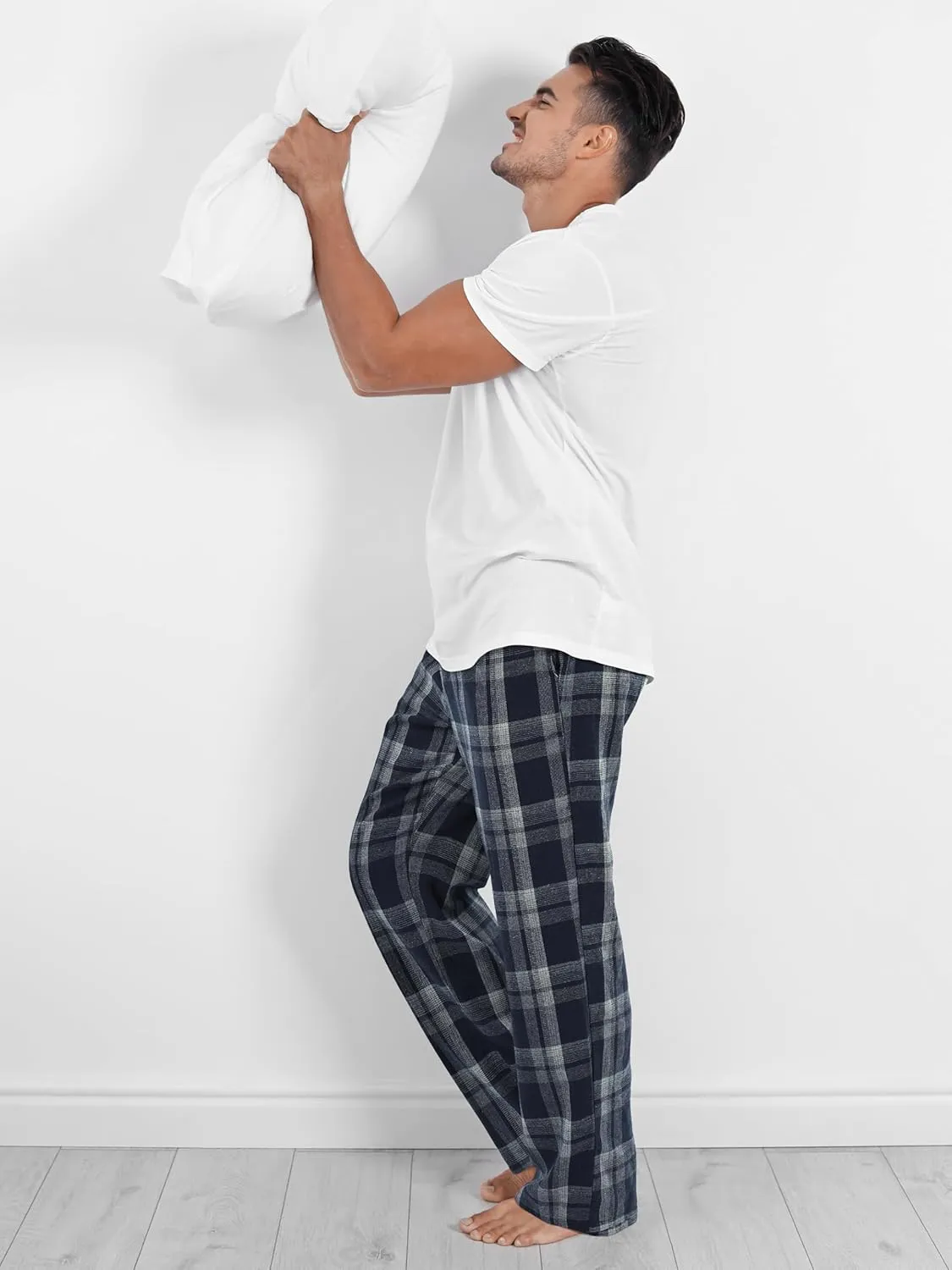 Motarto Men's Pajama Pants Flannel Plaid Pajama Sleep & Lounge PJ Bottoms Warm Sleepwear with Drawstring Pockets
