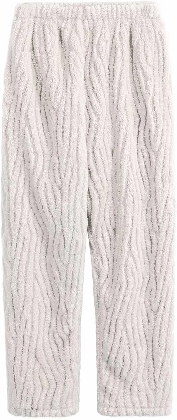 Mzkdieey Women Coral Fleece Pajamas Set Oversized Thicken Loungewear Long Sleeve Lapel Button Down Warm Winter Sleepwear