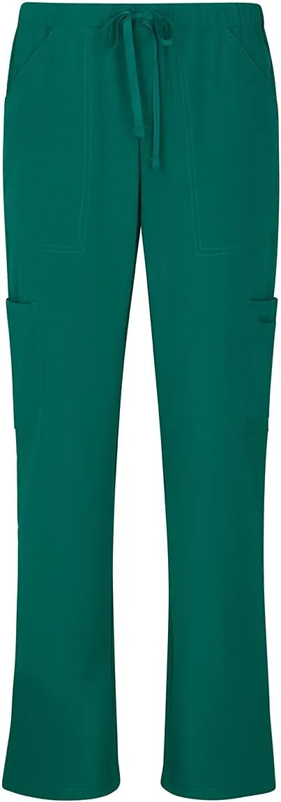 Natural Uniforms Women's Cool Stretch V-Neck Top and Cargo Pant Scrub Set with Regular and Petite Sizes