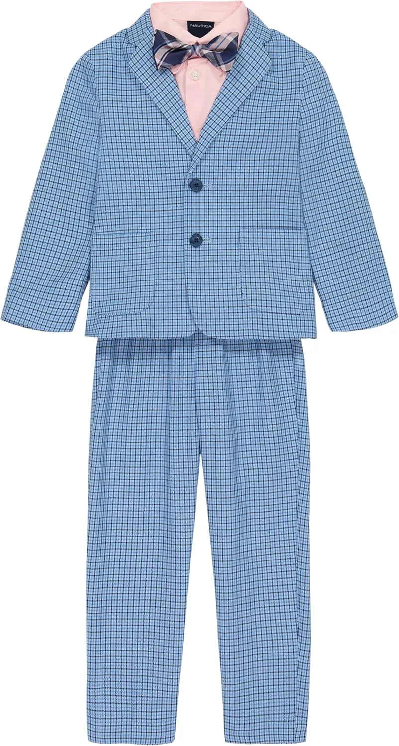 Nautica Boys' 4-Piece Suit Set with Dress Shirt, Tie, Jacket, and Pants