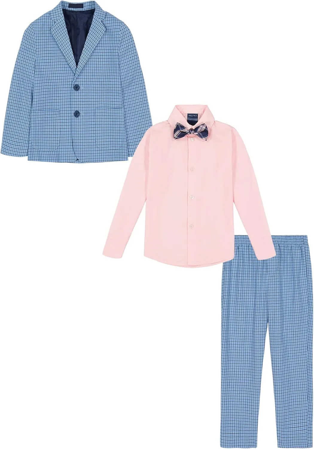 Nautica Boys' 4-Piece Suit Set with Dress Shirt, Tie, Jacket, and Pants