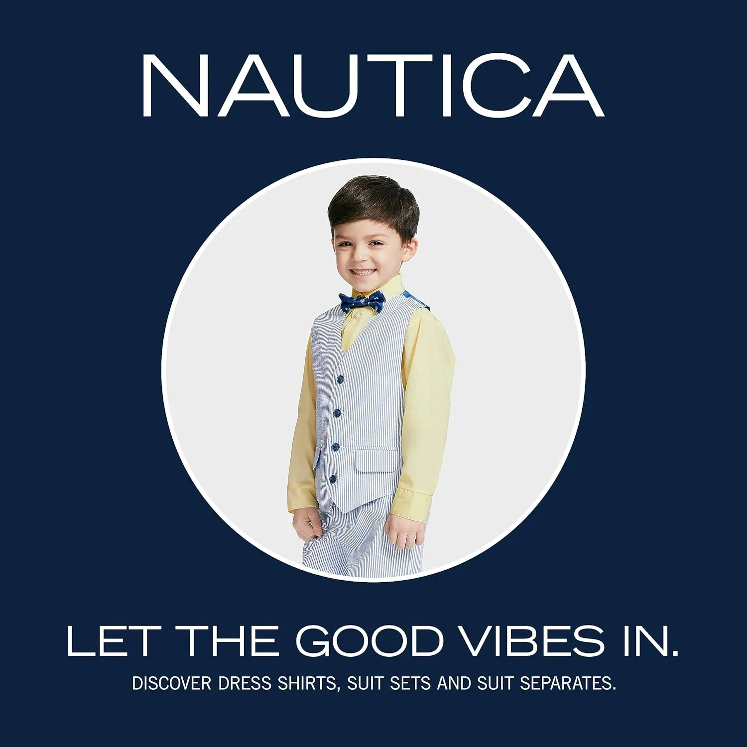 Nautica Boys' 4-Piece Suit Set with Dress Shirt, Tie, Jacket, and Pants