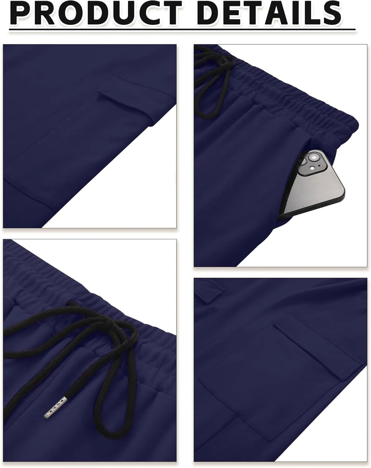 Neer 3 Pack Men's Cargo Sweatpants Baggy Open Bottom Straight Leg Drawstring Joggers Casual Lounge Pants with Pockets