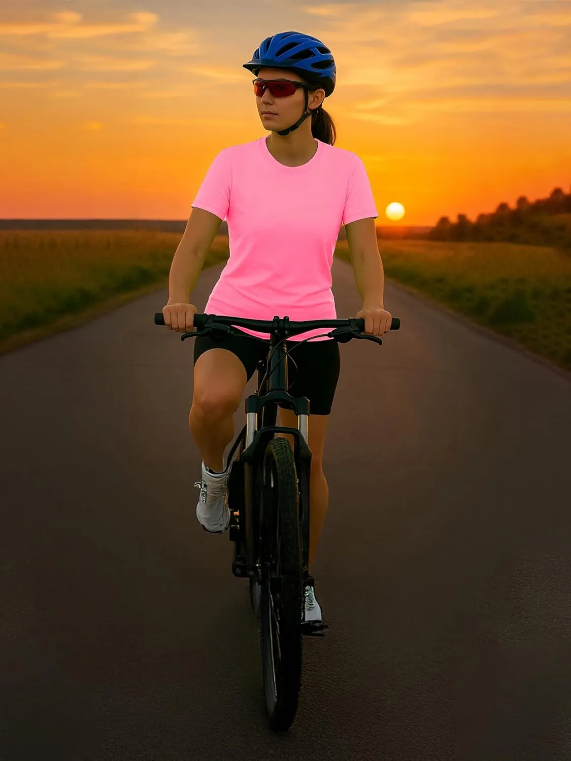 Neon Athletic Dry Fit Shirts Women Casual Short Sleeve Workout Running High Visibility Yoga Tshirt for Womens