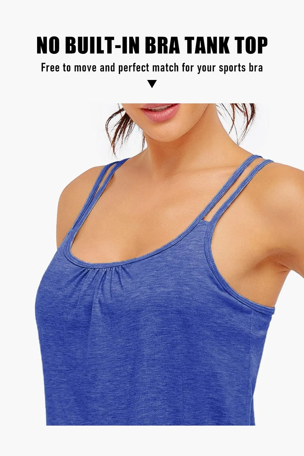 NEWMEEN Women's Scoop Neck Spaghetti Strap Racerback Sports Cami Tank Tops