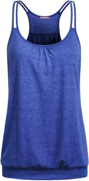 NEWMEEN Women's Scoop Neck Spaghetti Strap Racerback Sports Cami Tank Tops