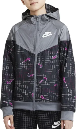 Nike Big Kids Youth Sportswear Windrunner Full Zip Hooded Shell Jacket (Large)