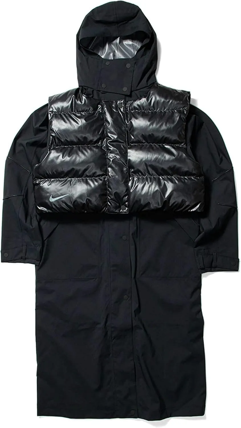 Nike Sportswear Women's City Ready Hooded Long Parka Jacket (US, Alpha, X-Large, Regular, Regular, Black)