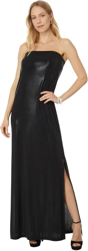 Norma Kamali Women's Strapless Tailored Side Slit Gown