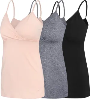 Nursing Tops Tank Shirt Cami Sleep Bra for Maternity and Breastfeeding
