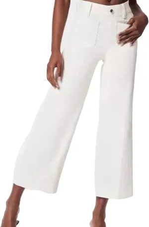 Obormi Jeans for WomenTummy Control Cropped Wide-Leg JeansHigh Waist Cropped Pants for Women