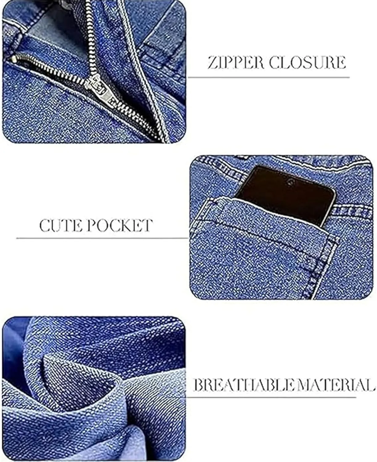 Obormi Jeans for WomenTummy Control Cropped Wide-Leg JeansHigh Waist Cropped Pants for Women