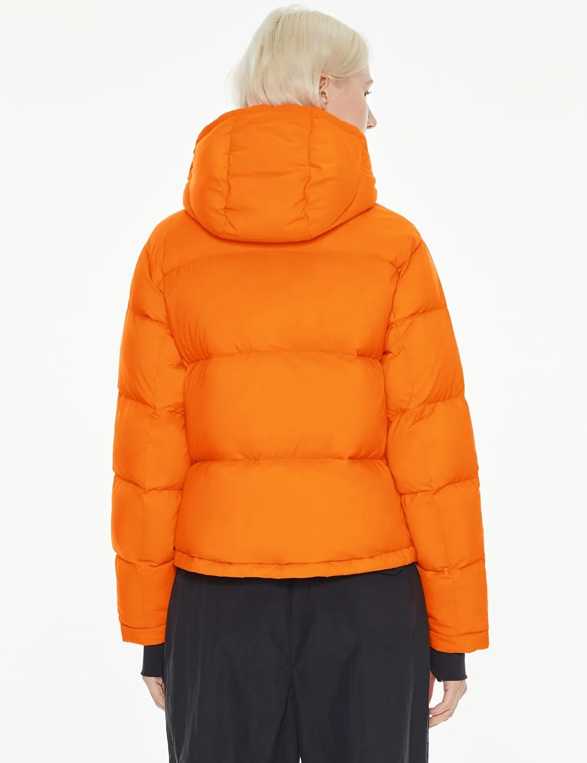 Orolay Women's Cropped Puffer Jacket Short Down Coat Thickened Winter with Detachable Hood