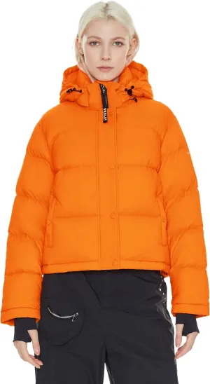 Orolay Women's Cropped Puffer Jacket Short Down Coat Thickened Winter with Detachable Hood