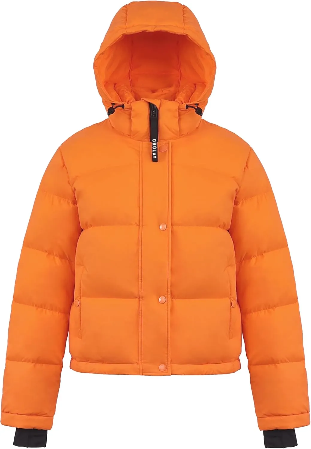 Orolay Women's Cropped Puffer Jacket Short Down Coat Thickened Winter with Detachable Hood
