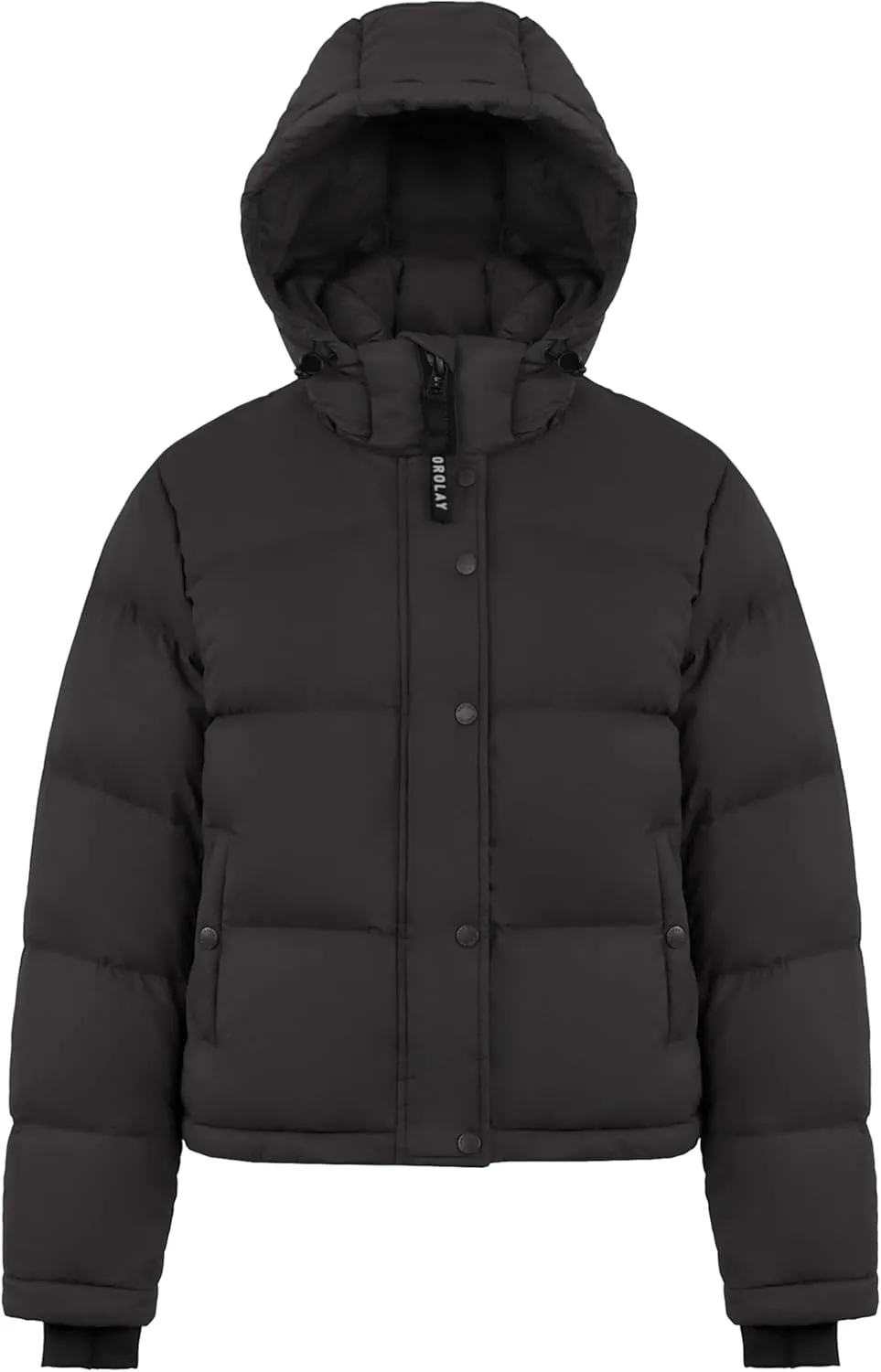 Orolay Women's Cropped Puffer Jacket Short Down Coat Thickened Winter with Detachable Hood