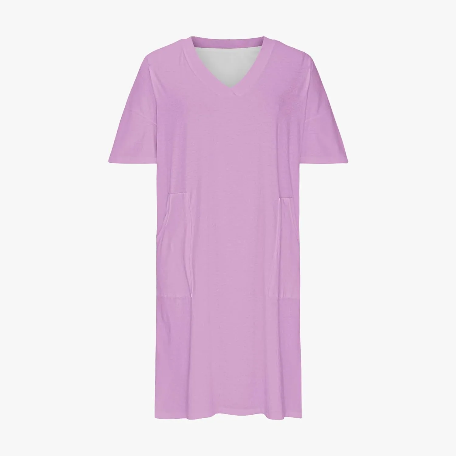 Oversized Dress for Women Summer Casual Loose Vneck Midi Dress Plus Size Baggy Short Sleeve T Shirt Dress with Pockets