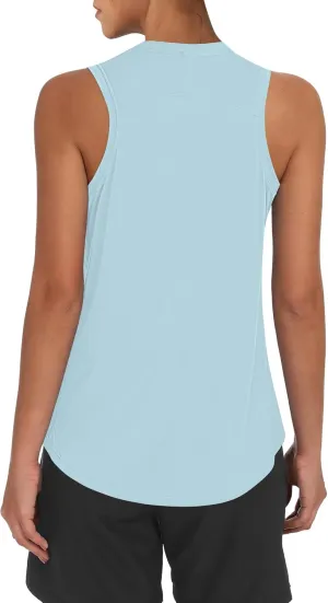 OYANUS Women's Summer Workout Tops Sleeveless Racerback Athletic Tank Top High Neck Loose Fit Running Gym Yoga Shirts