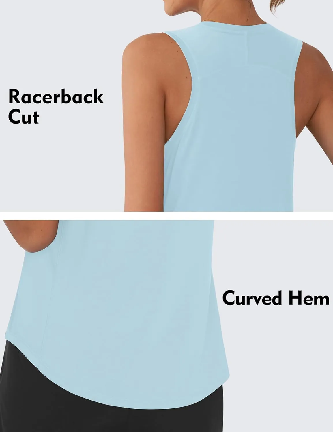 OYANUS Women's Summer Workout Tops Sleeveless Racerback Athletic Tank Top High Neck Loose Fit Running Gym Yoga Shirts
