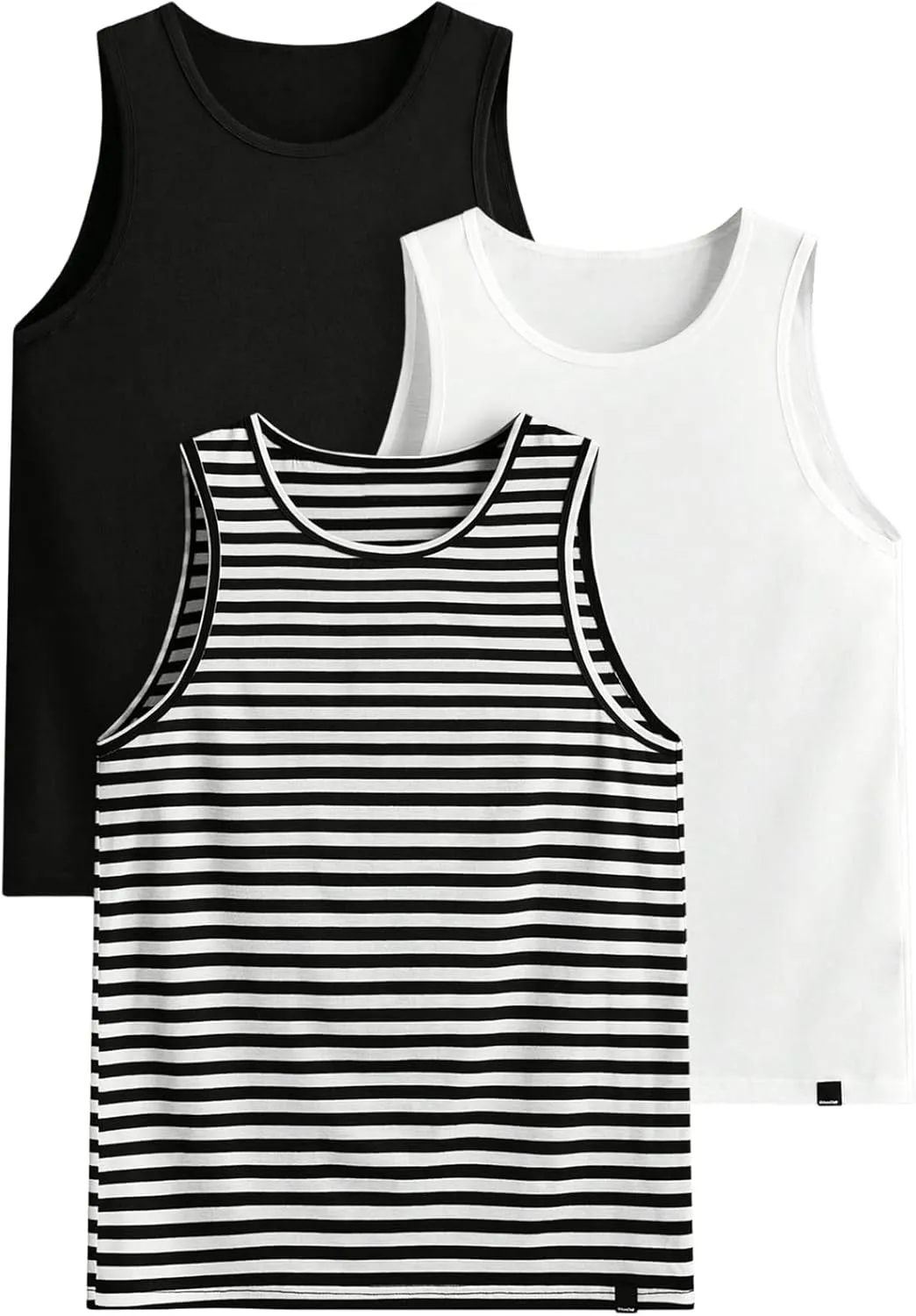 OYOANGLE Men's 3 Pack Tank Tops Crew Neck Sleeveless Athletic Shirts Summer Undershirts