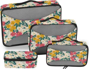Packing Cube Set of 4 Luggage Cubes for Packing Luggage Packing Cubes for Travel Packing Cubea Spring Meadow Flower