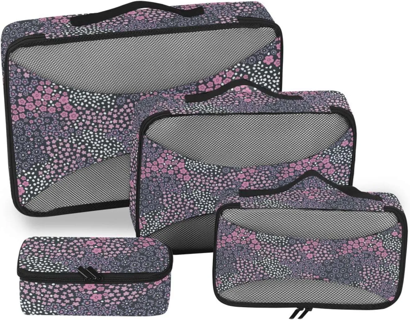 Packing Cubes for Suitcases 4 Set Luggage Organizer Travel Compartment Organizer Bags Paxking Cubes Mini Flower